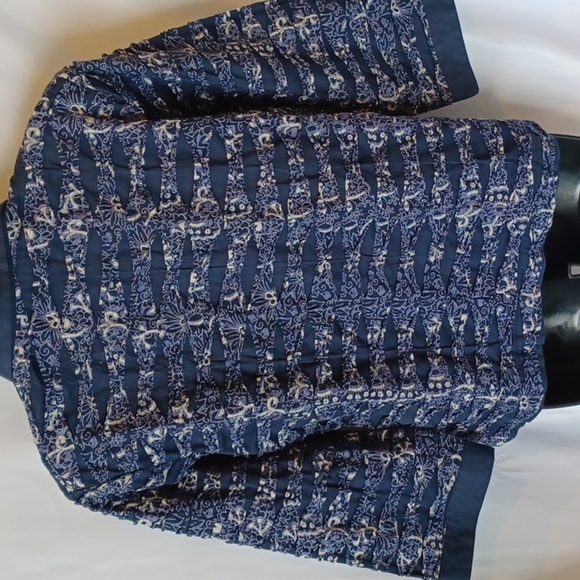 Christopher and Banks Cotton 3/4 sleeve Blazer, patchwork pattern, 100% cotton - Picture 4 of 8